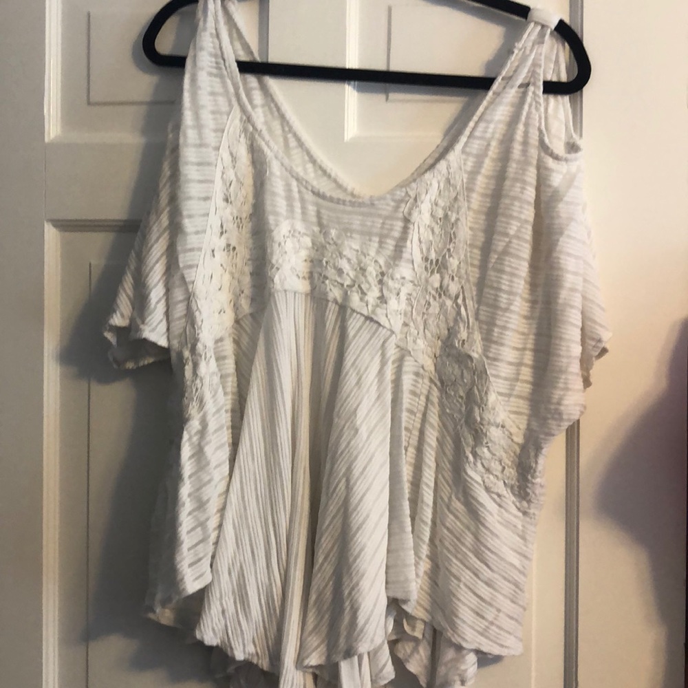 White flowy top